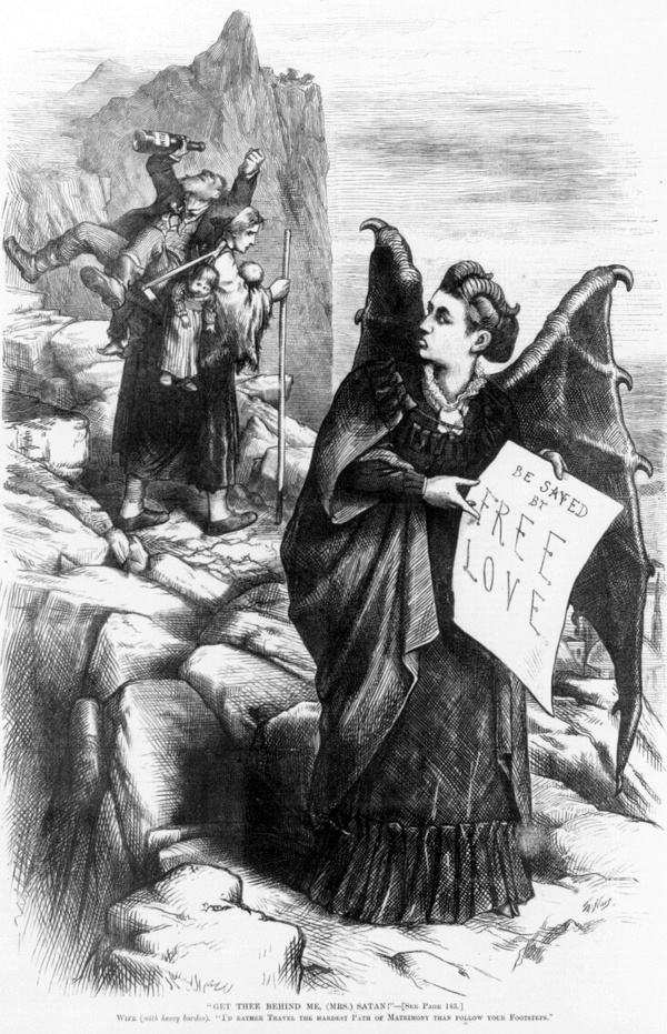 Caricatura de Victoria Woodhull realizada por Thomas Nast, publicada en ‘Harper’s Weekly’ el 17 de febrero de 1872