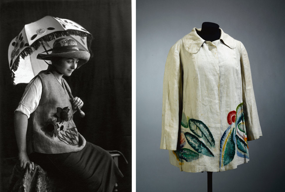 La propia artista vistiendo creaciones de 'Casa Sonia' en 1920 y chaqueta de lino bordada (1928) 