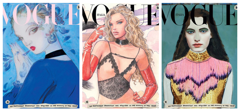 Vogue Italia cambia las fotos por ilustraciones como gesto hacia el planeta