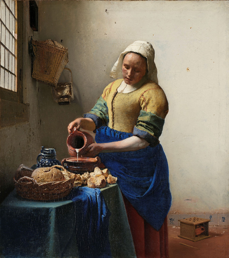 'La lechera' de Johannes Vermeer. Imagen: Rijksmuseum.