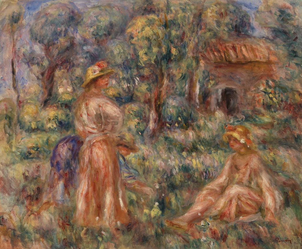 ‘Femme et jeune fille dans un paysage’, de Renoir, es una de las obras que se exhiben estos días en la Fundación Unicaja.