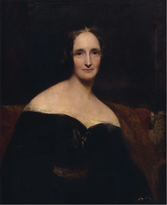 Retrato de Mary Shelley por Richard Rothwell, exhibido en la Royal Academy.
