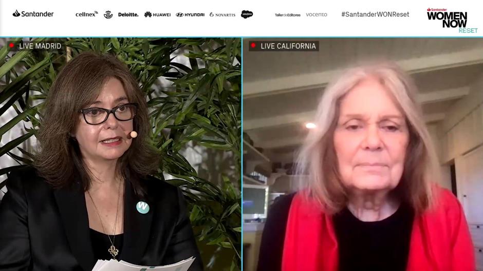 Steinem fue entrevistada por Lourdes Garzón, directora de WomenNOW y Mujerhoy.