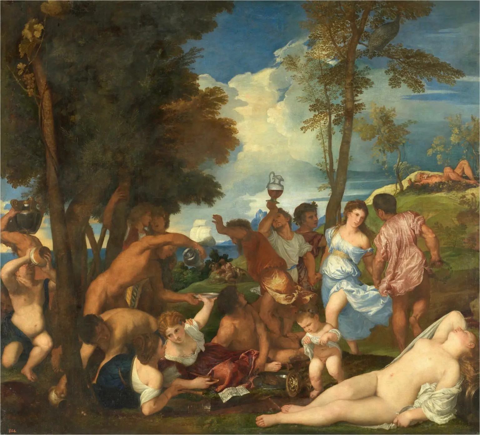 'La bacanal de los andrios'. Tiziano. Museo Nacional del Prado.