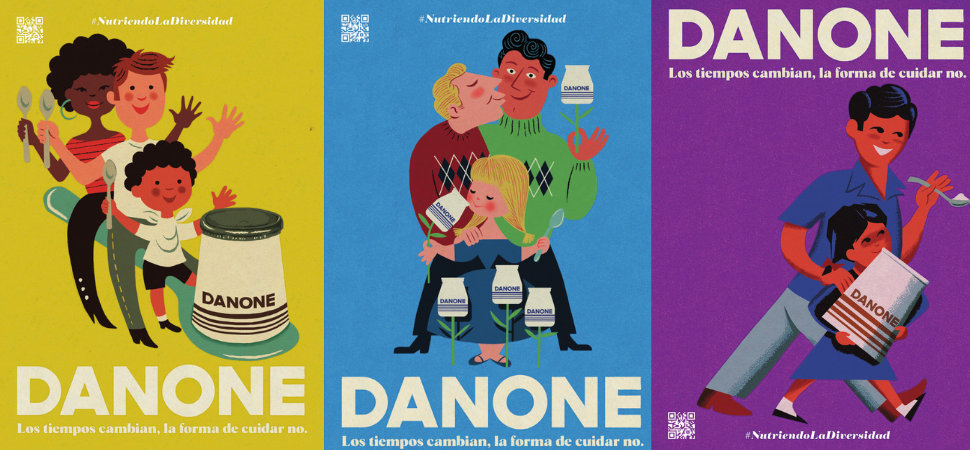 Danone rediseña sus carteles antiguos para dar visibilidad a los nuevos modelos de familia