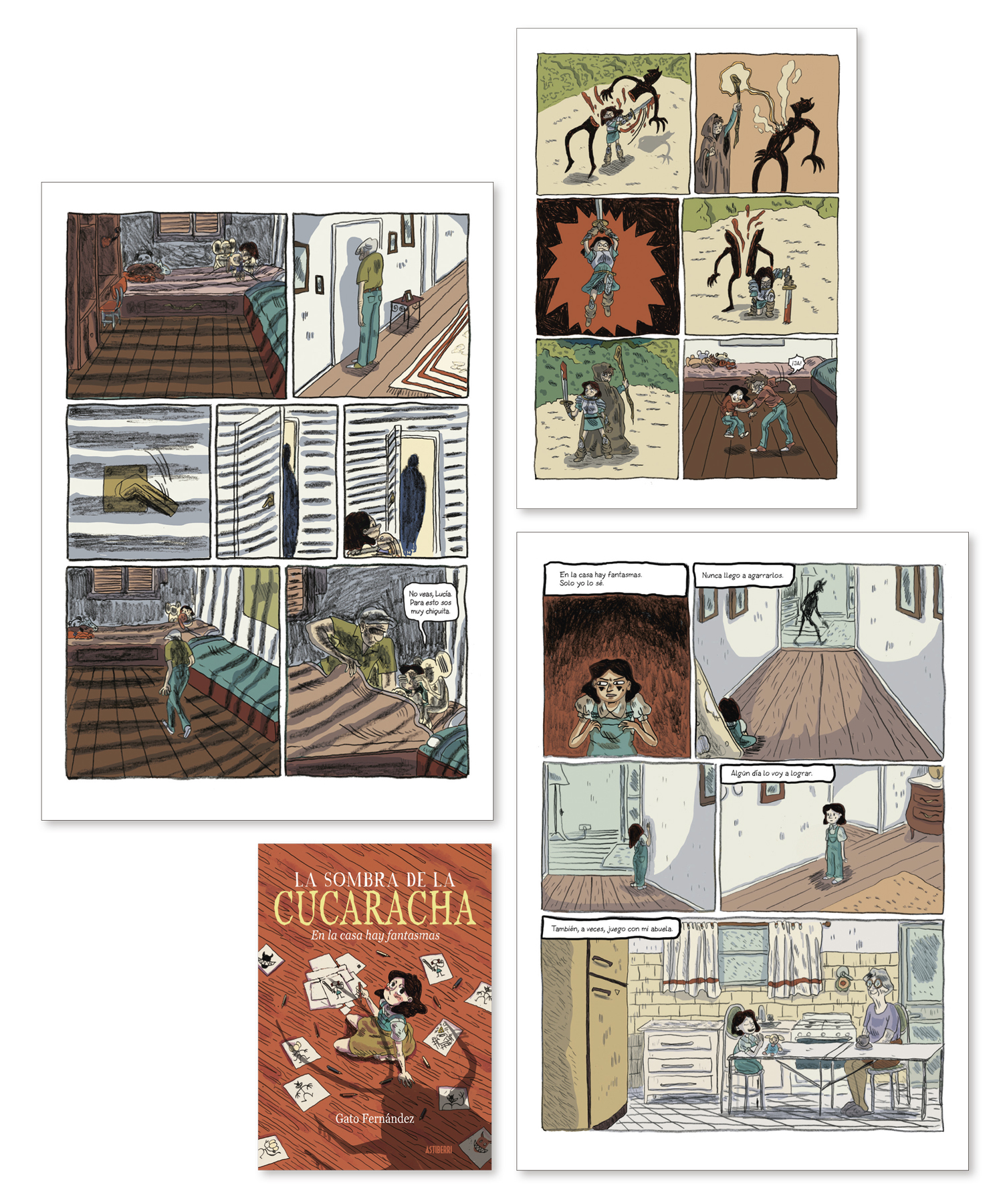 Algunas páginas de 'La sombra de la cucaracha', de Gato Fernández, publicado en España por Astiberri.